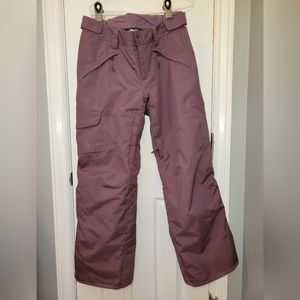 Purple North Face Women's Freedom insulated ski or snowboarding pants